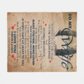 ラブ引用文フォーワイフ、ワイフ誕生日結婚、カップル フリースブランケット (正面(横))