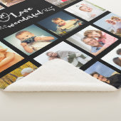 ラブ引用文ブラック18フォトコラージュ シェルパブランケット (3/4)