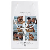 ラブ引用文ホワイトコラージュ結婚ウェルカムの6枚 スモールペーパーバッグ (裏面)