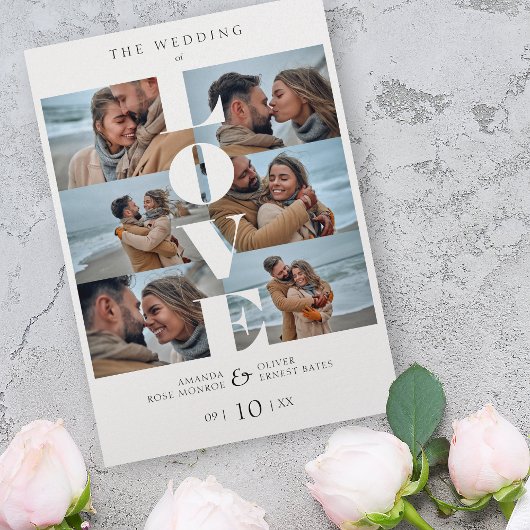 ラブ引用文ホワイトトレンディー結婚コラージュの6枚の写真