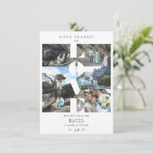 ラブ引用文ホワイトトレンディー結婚コラージュの6枚の写真 サンキューカード (スタンド正面)