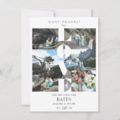 ラブ引用文ホワイトトレンディー結婚コラージュの6枚の写真 サンキューカード (正面)