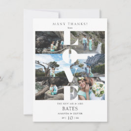 ラブ引用文ホワイトトレンディー結婚コラージュの6枚の写真 サンキューカード