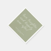 ラブ引用文ミニマルタイポグラフィックセージ緑のカクテル スタンダードカクテルナプキン (角)