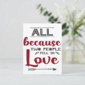 ラブ引用文ヴァレンティーンズデイタイポグラフィ ポストカード (スタンド正面)