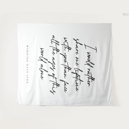 ラブ引用文結婚の写真の背景 タペストリー (正面(横))