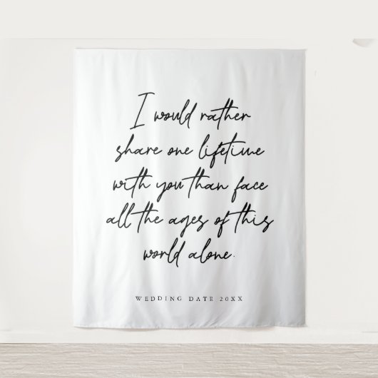ラブ引用文結婚の写真の背景 タペストリー (正面)