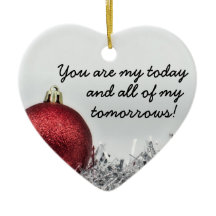 ラブ引用文赤いキラキラ輝くクリスマスボールロマンチックCe