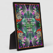 ラブ引用文(昆虫)オオカバマダラ、モナークバタフライ感動的 フォトプラーク (側面)