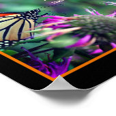 ラブ引用文（昆虫）オオカバマダラ、モナークバタフライ感動的 ポスター (角)