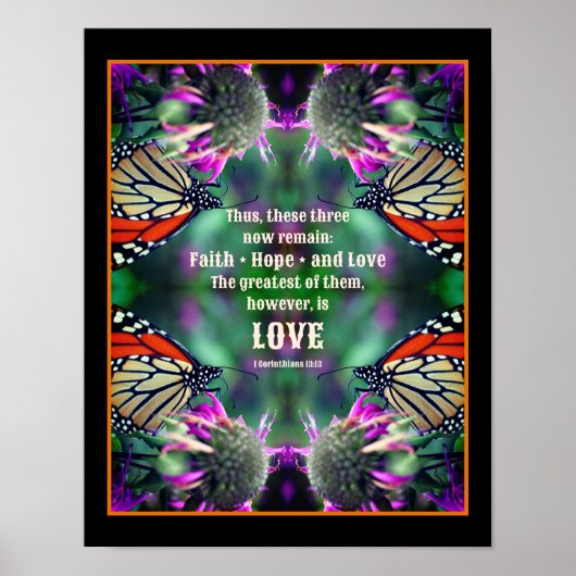 ラブ引用文（昆虫）オオカバマダラ、モナークバタフライ感動的 ポスター (正面)