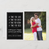 ラブ応援ウォッカビーユーモアのあるルホリデーフォトカード シーズンカード (正面/裏面)