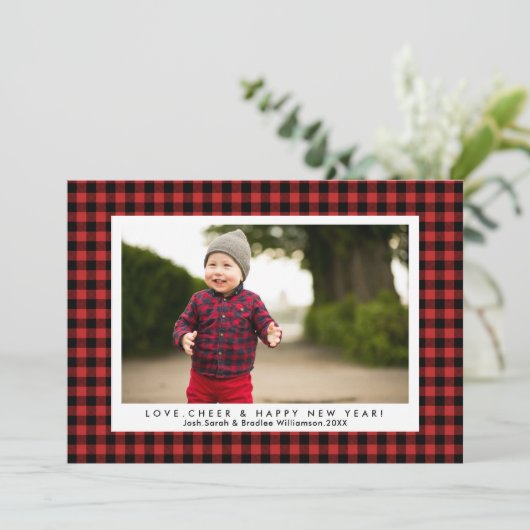 ラブ応援ハッピーニューイヤーおもしろいバッファローチェックプレイド シーズンカード (スタンド正面)