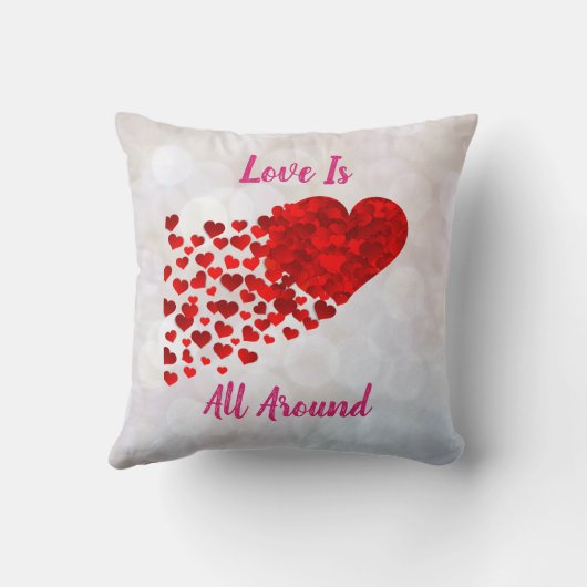 ラブ感動的赤いハートかわいいバレンタインデー クッション (裏面)