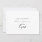 ラブ感謝してい金ゴールドスクリプトブラックグラッドキャップ卒業 サンキューカード (裏面)