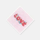 ラブ文字はっきりしたブロックフォント水色 スタンダードカクテルナプキン (角)