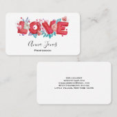 ラブ文字はっきりしたブロックフォント水色 名刺 (正面/裏面)