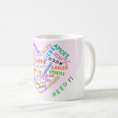 ラブ文字コーヒーマグギフトとハート コーヒーマグカップ (正面右)