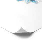 ラブ文字ゴールドフォイルヴィンテージフローラ植物白 ポスター (角)