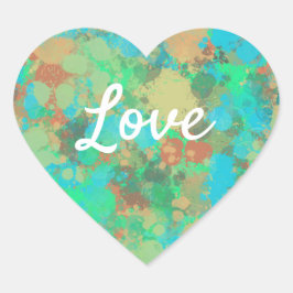 ラブ文字ハートシェイプ緑ドロップ2辺クッション ハートシール