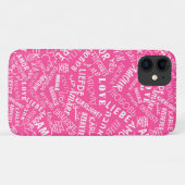 ラブ文字ピンクiPhoneケースまたは選択カラー Case-Mate iPhoneケース (裏面(横))