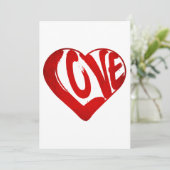 ラブ文字レッドタイポグラフィバレンタインデー 招待状 (スタンド正面)