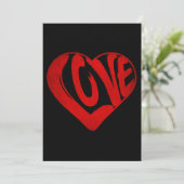 ラブ文字レッドタイポグラフィバレンタインデー 招待状 (スタンド正面)