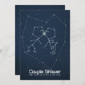 ラブ星座カップルシャワー 招待状 (正面/裏面)