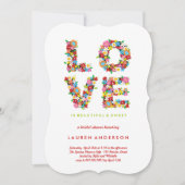 ラブ春の花ブライダルシャワーパーティー招待状 招待状 (正面)