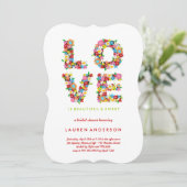 ラブ春の花ブライダルシャワーパーティー招待状 招待状 (スタンド正面)