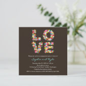 ラブ春の花婚約お洒落招待状 招待状 (スタンド正面)