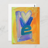 ラブ春スタック水色はがき ポストカード (正面/裏面)