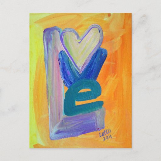 ラブ春スタック水色はがき ポストカード (正面)