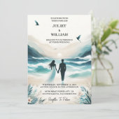 ラブ春夏海ビーチ先結婚式 招待状 (スタンド正面)