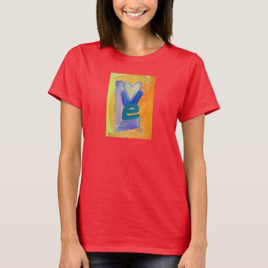 ラブ春感動的ワードスタックアートシャツ Tシャツ (正面)