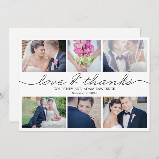 ラブ書リ結婚スサンキューカード サンキューカード (正面/裏面)