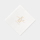 ラブ書道イニシャルハートスワッシュID940 箔ナプキン (右)