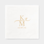 ラブ書道イニシャルハートスワッシュID940 箔ナプキン (正面)