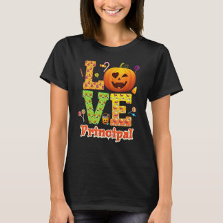 ラブ校長先生カボチャハロウィンお菓子可愛い缶 Tシャツ