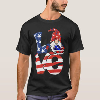 ラブ格言アメリカ国旗7月4日 Tシャツ