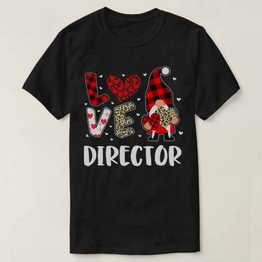 ラブ格言ディレクターValentines Day Plaid Leopard 2 Tシャツ (デザイン正面)