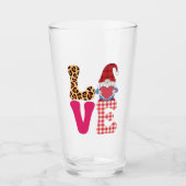 ラブ格言ヴァレンティーンズデイレッドバッファロープレイドレオパール タンブラーグラス (正面)