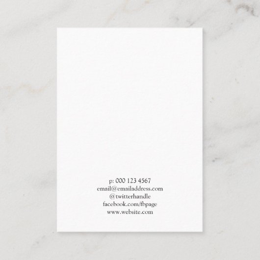 ラブ渦巻形のイヤリングで作られる 名刺 (裏面)