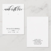 ラブ渦巻形のイヤリングで作られる 名刺 (正面/裏面)