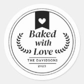 ラブ焼いたクリスマスホリデーベーキング ラウンドシール (正面)