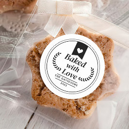 ラブ焼いたクリスマスホリデーベーキング ラウンドシール