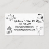 ラブ焼いたブラック&ホワイトベーカリー付き 名刺 (裏面)