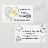 ラブ焼いたブラック&ホワイトベーカリー付き 名刺 (正面/裏面)