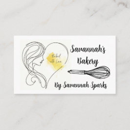 ラブ焼いたブラック&ホワイトベーカリー付き 名刺