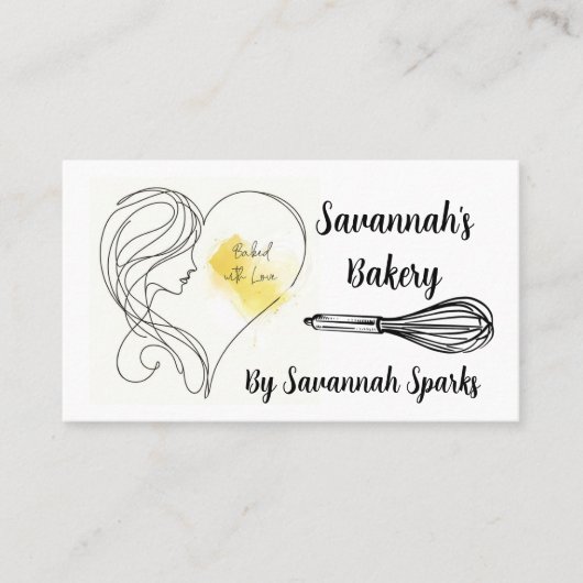 ラブ焼いたブラック&ホワイトベーカリー付き 名刺 (正面)